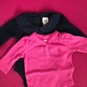 Gap onesies - pink and blue